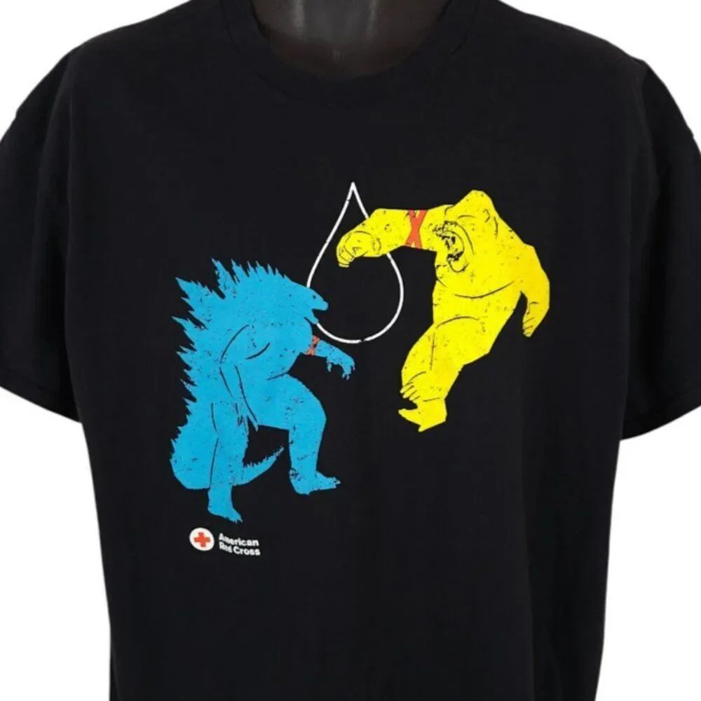 Godzilla X Kong T Shirt Mens Size XL Black The New Empire American Red Cross